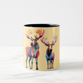Moose väntar på att Gå med en besättning Två-Tonad Mugg