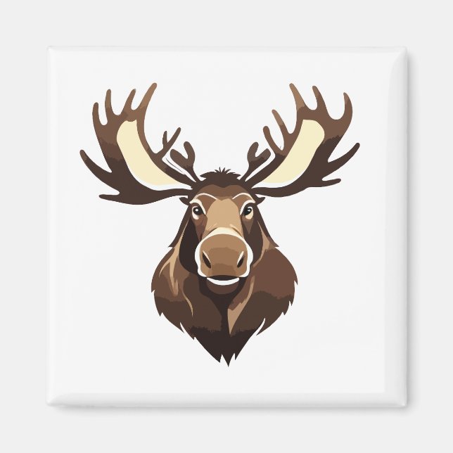 Moose Vector Art Animal Modern Urban City Graphic Magnet (Framsidan)