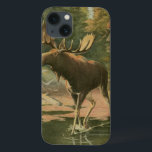 Moose Walking i Vatten<br><div class="desc">Bor du långt från naturen? Denna vackra och likväl klassiska bild av ge är ett fredligt intryck och färgen på den älg som går i vatten är korrekta,  vilket gör denna bild mycket realistisk. Skaffa den här naturkonsten på dina favoritprodukter!</div>
