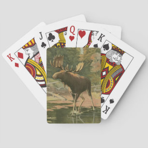 Moose Walking i Vatten Spelkort