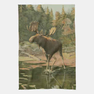 Moose Walting i Vatten Kökshandduk