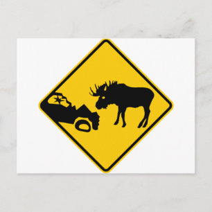 Moose Warning Sign från Gros Morne National Park Vykort