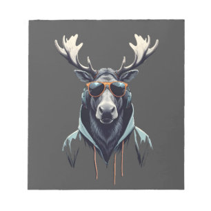 Moose Wearing Hoodie Funny Coola Animal Character Anteckningsblock