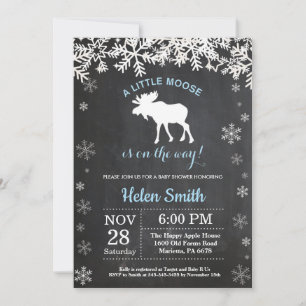 Moose Winter Snowflake Boy Shower-inbjudan Inbjudningar