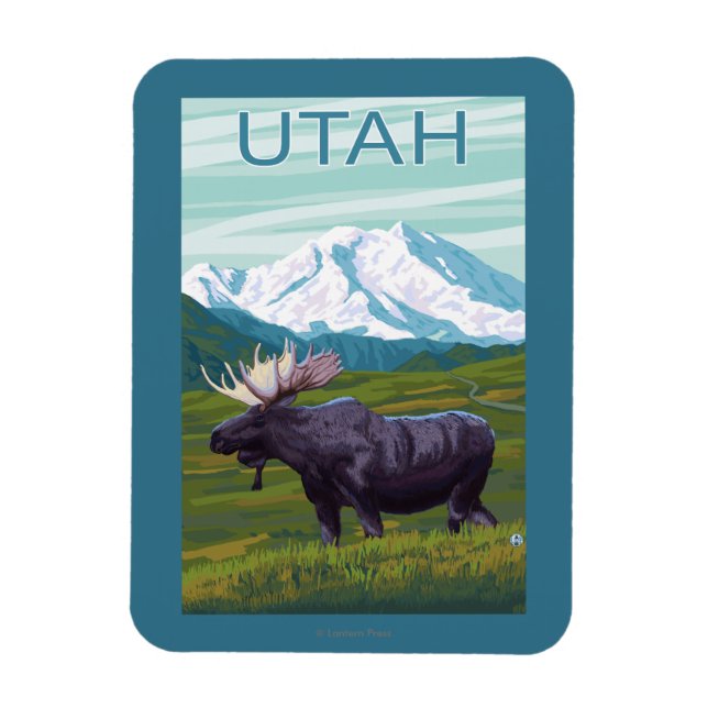 Moose with MountainUtah Magnet (Vertikal)