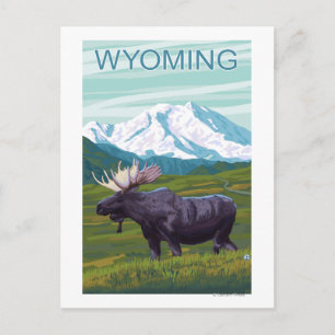 Moose with MountainWyoming Vykort