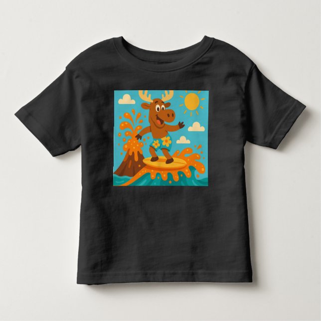 Moosecano Stänk! - Soda Volcano Surfa T-Shirt Kids (Framsida)