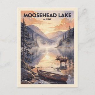 Moosehead Lake Maine Vintage Resa Vykort