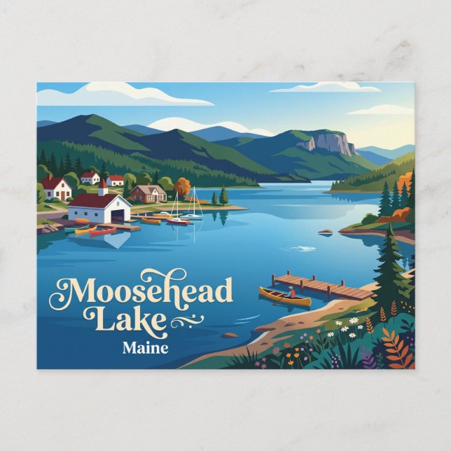 Moosehead Lake Maine Vykort (Framsida)