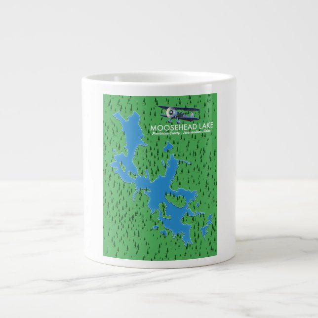 Moosehead Lake, Piscataquis County karta Giant Cof Jumbo Mugg (Framsidan)