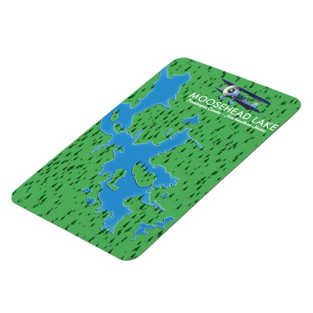 Moosehead Lake,Piscataquis County magnet karta (Vänstra Sidan)