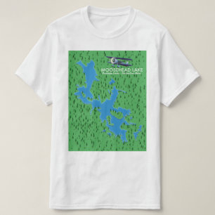 Moosehead Sjö,Piscataquis County karta T-Shirt