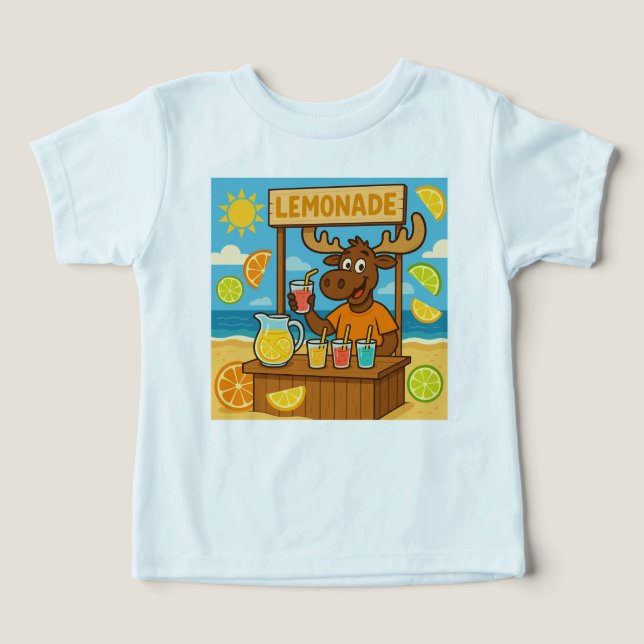 Moose's Lemonadstånd – Sött & Soligt Sommar T-Shir T Shirt (Design Framsida)