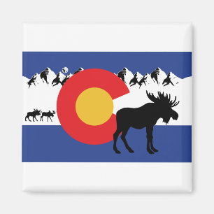 MOOSESin—Colorado-Flagga Magnet