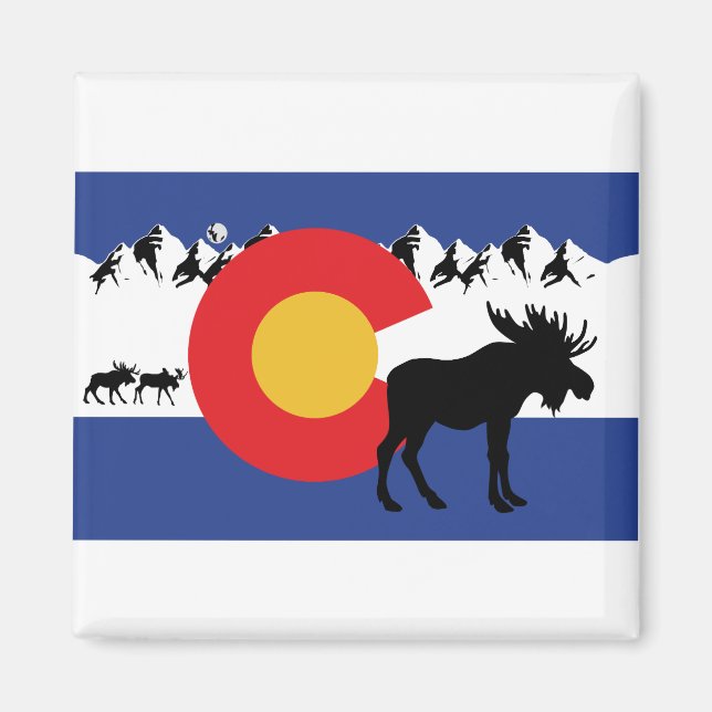 MOOSESin—Colorado-Flagga Magnet (Framsidan)