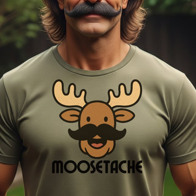 Moosetache Funny Moose With Mustache Dad Gifts  T Shirt (Skapare uppladdad)