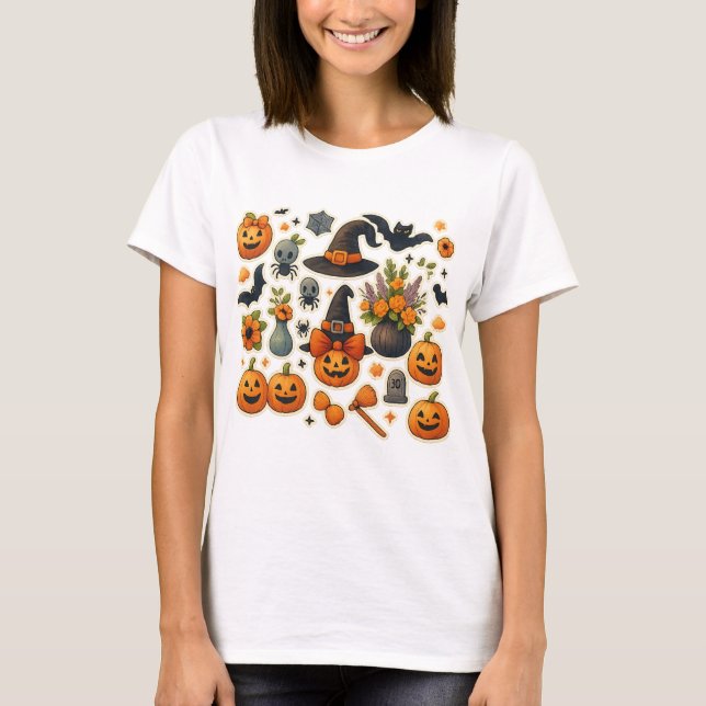 Moosey Halloween T-Shirt - Funny Fall Moose Costum (Framsida)