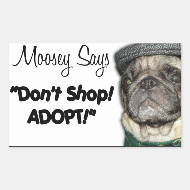 "Moosey Says" Stickers Rektangulärt Klistermärke (Framsida)