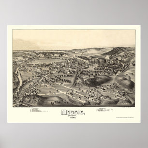 Moosic, PA Panoramic Karta - 1892 Poster