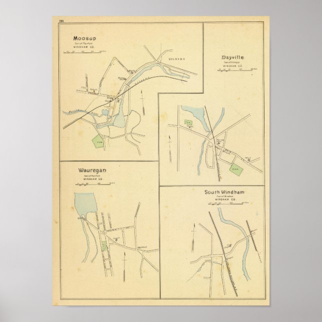 Moosup, Dayville, Wauregan, S Windham Poster (Framsidan)