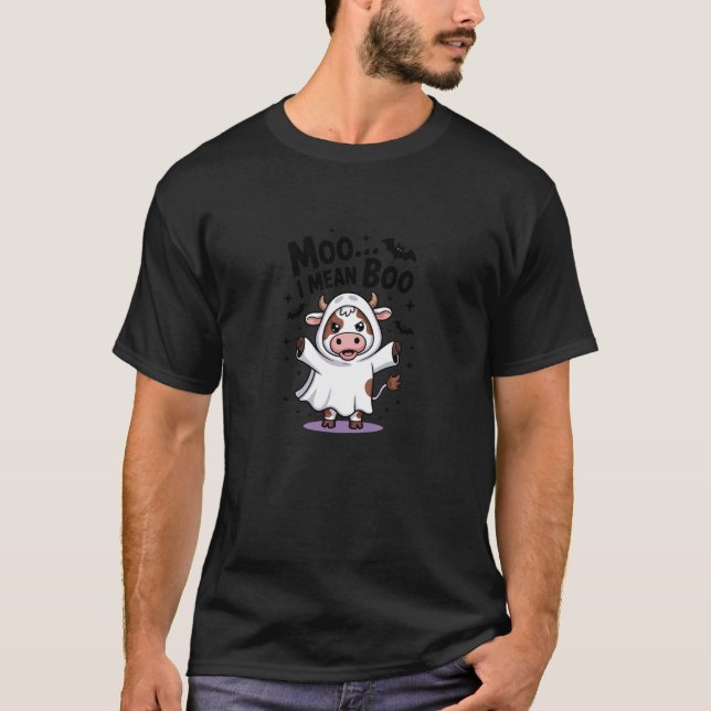 Moou2026 Jag Menar Boo Rollig Ko Halloween T Shirt (Framsida)