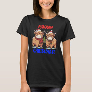 Moowy Jul Highland Cows T Shirt