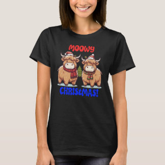 Moowy Jul Highland Cows T Shirt