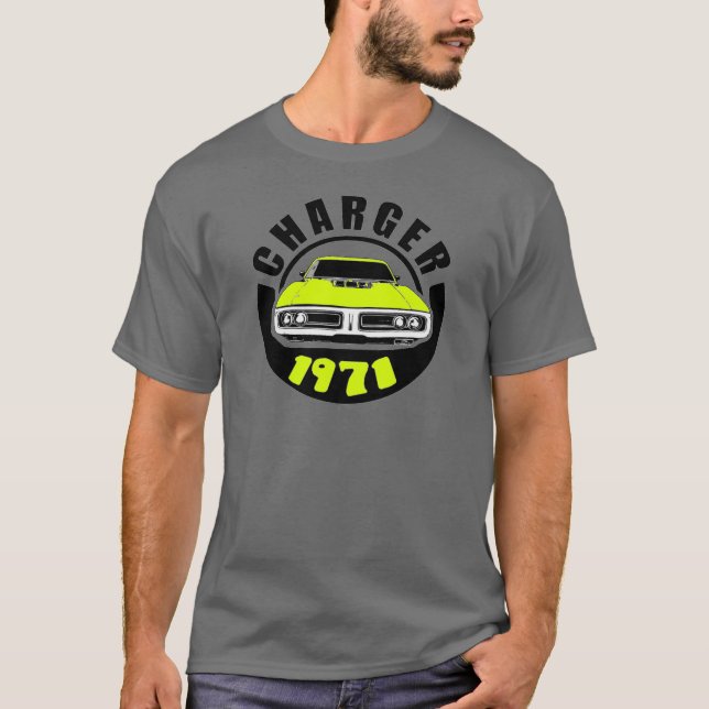 Mopar - 1971 Dodge Charger Musclecar T Shirt (Framsida)