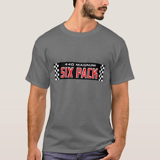 Mopar - 440 Magnum Six Pack Engine  T Shirt (Framsida)
