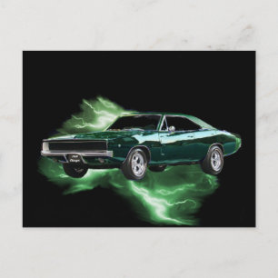 Mopar: "68 Dodge Charger med blixt för grönt Vykort