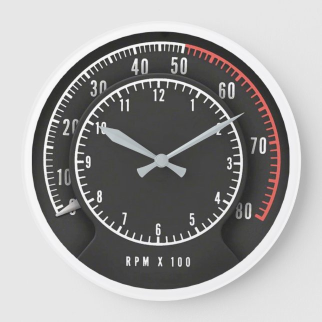 Mopar - Dodge Charger Tic Toc Tach Round Clock Stor Klocka (Framsida)