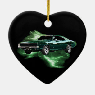 Mopar: 'Uppladdare för 68 fint med grön blixt Julgransprydnad Keramik