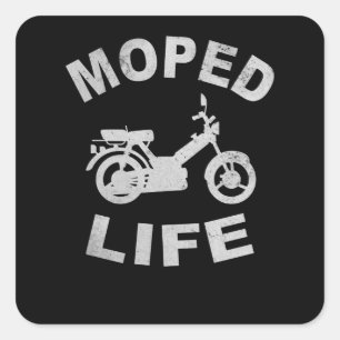Moped Life Moped Älskare Mofafaher Mofa Fyrkantigt Klistermärke