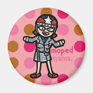 Moped mamma magnet. magnet