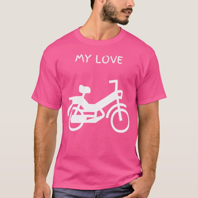 Moped Moped Two-Stroke 2-Stroke Say Motorcykel T Shirt (Framsida)