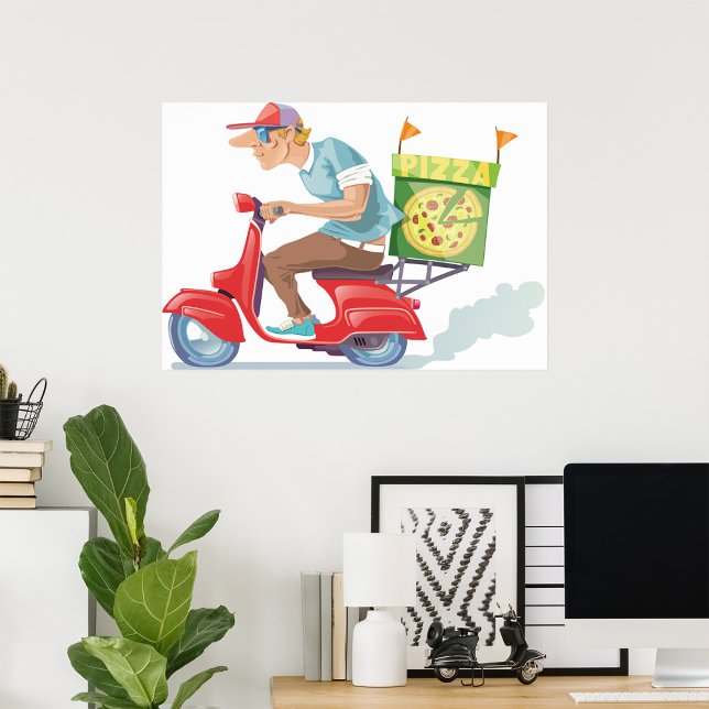 Moped Pizza Delivery Poster (Skapare uppladdad)
