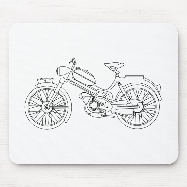 Moped PUCH MS 50 Motor Scooter Blueprint Musmatta (Framsidan)