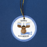 Moposed Lycklig Hanukkah Funny Hanukkah Julgransprydnad Keramik<br><div class="desc">Den här fåniget är dekorerad för Hanukkah på det här roliga prydnadsämnet som kan vara personlig med NÅGON-budskap som du gillar!</div>