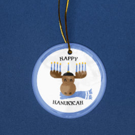Moposed Lycklig Hanukkah Funny Hanukkah Julgransprydnad Keramik