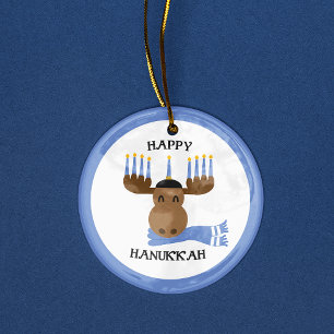 Moposed Lycklig Hanukkah Funny Hanukkah Julgransprydnad Keramik