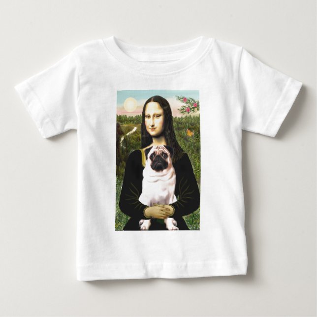 Mops 3 (fawn) - Mona Lisa T-shirt (Framsida)