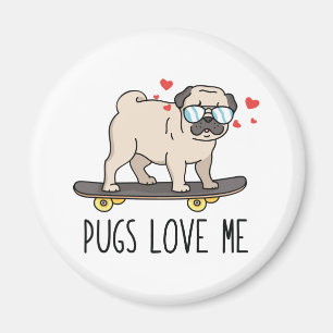 Mops älskar mig magnet