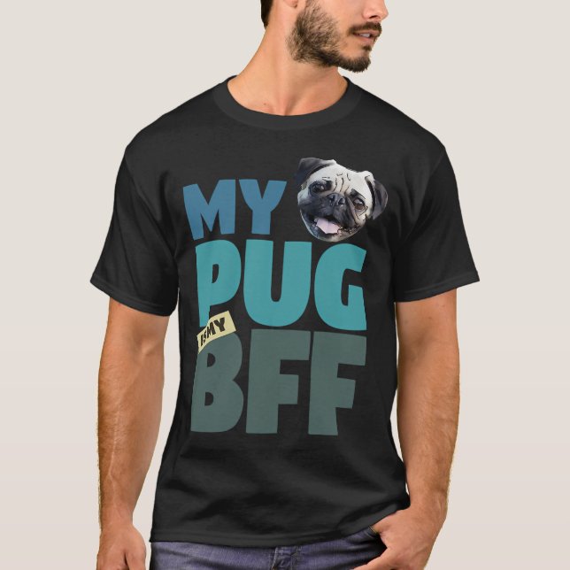 Mops BFF Hund Bästa Vän T Shirt (Framsida)