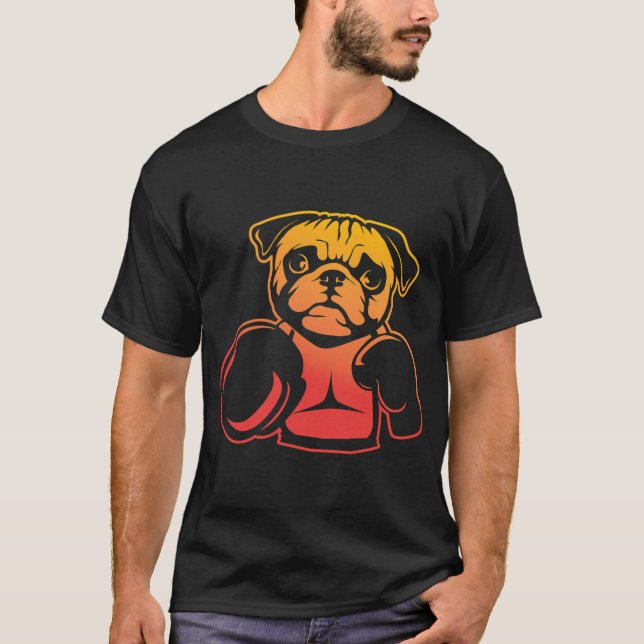 mops, boxning, boxnings handske idé t shirt (Framsida)
