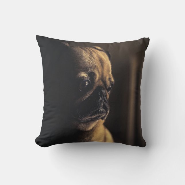 Mops djupt i tankar kudde (Framsida)