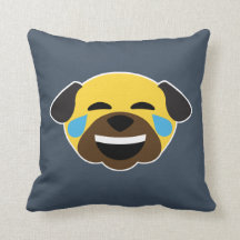 Mops-emoji-emoticon tårar av glädje och kärlek