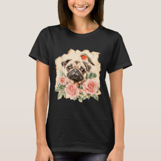 Mops fågel söt hund rolig mops t shirt