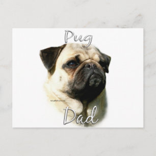 Mops (fawn) Pappa 2 Vykort