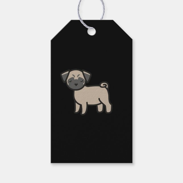 Mops Fawn Tecknad Film Presentetikett (Framsidan)