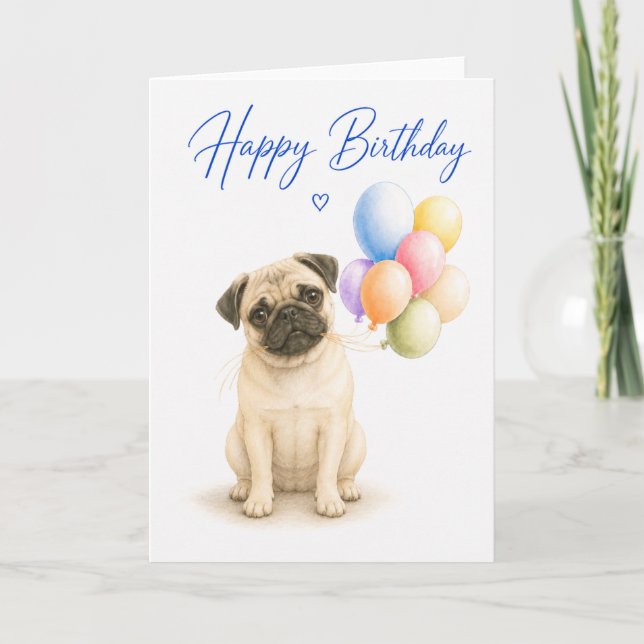 Mops födelsedag kort (Framsida)